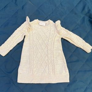 Ivory and gold sweater dress. Baby 18-24 months